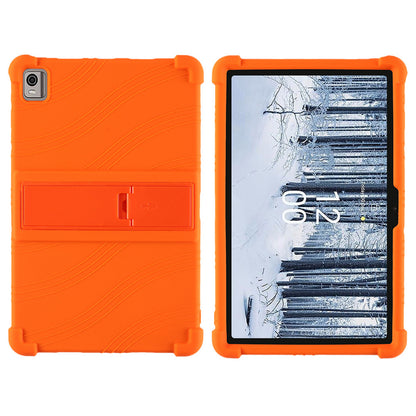 For Nokia T21 Soft Silicone Drop Protective Tablet Case PC Kickstand Shockproof Tablet Cover