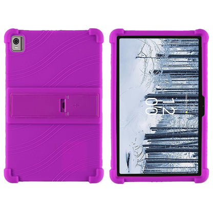 For Nokia T21 Soft Silicone Drop Protective Tablet Case PC Kickstand Shockproof Tablet Cover