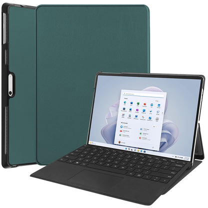 JUNSUNMAY For Microsoft Surface Pro 9 PU Leather + PC Tablet Case Solid Color Full Protection Stand Cover