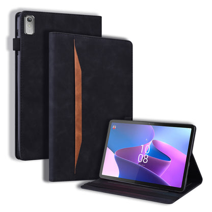 For Lenovo Pad Plus 2023 11.5-inch Business Folio Stand Wallet Case Drop-proof PU Leather Tablet Cover with Elastic Band and Pencil Holder