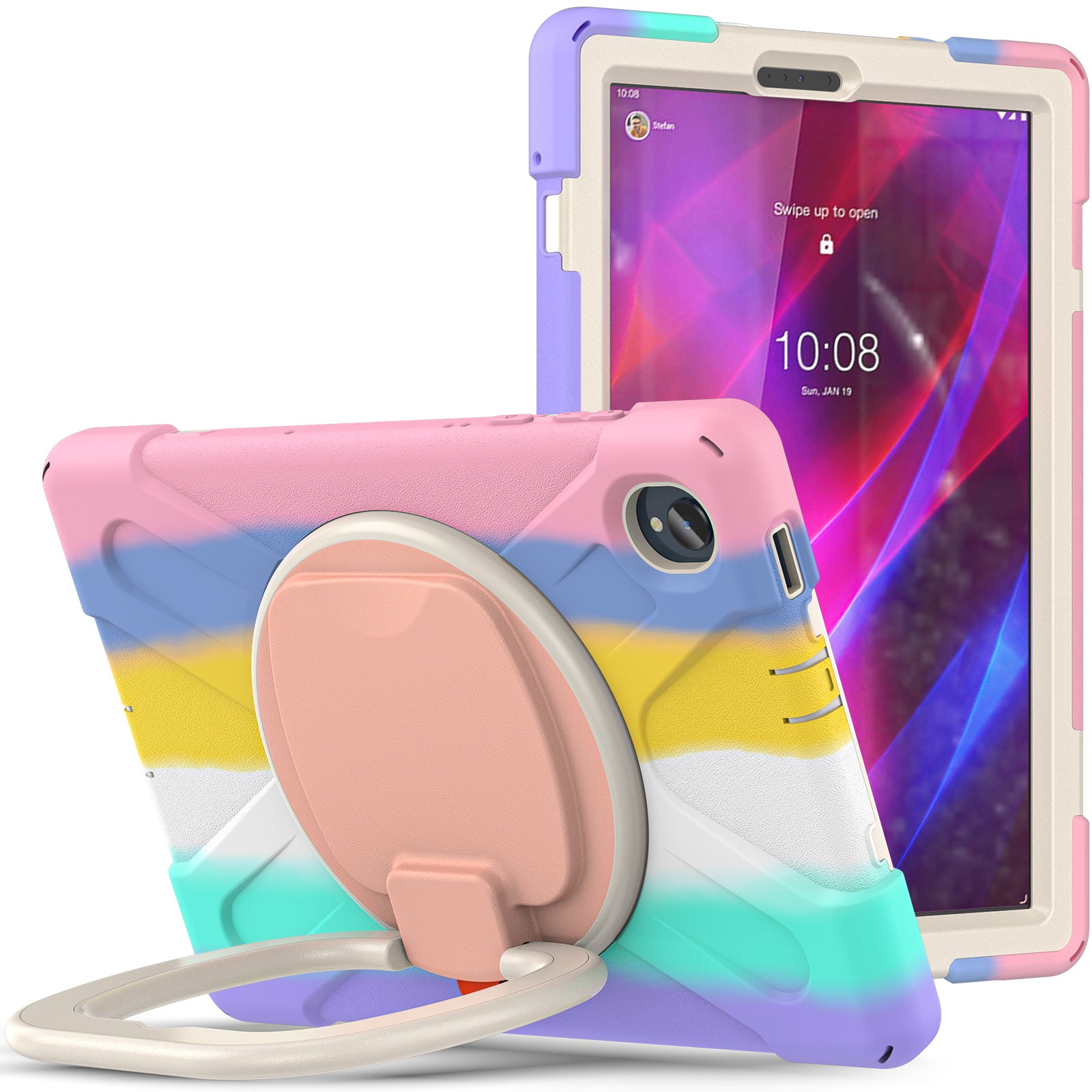 For Lenovo Tab M10 Plus 10.3 inch X606F / 606X / K10 Shockproof Tablet Case Kickstand PC+Silicone Protective Cover