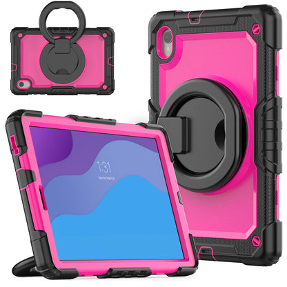 For Lenovo Tab M10 HD Gen 2 TB-306X(F) 10.1 inch Tablet Case 360-Degree Rotating Kickstand PC + Silicone Protective Cover with Shoulder Strap