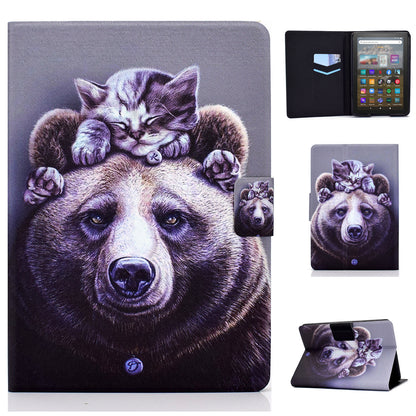 For Amazon Kindle 11th Gen (2022) Pattern Printing Flip Tablet Case PU Leather Card Holder Stand Magnetic Cover