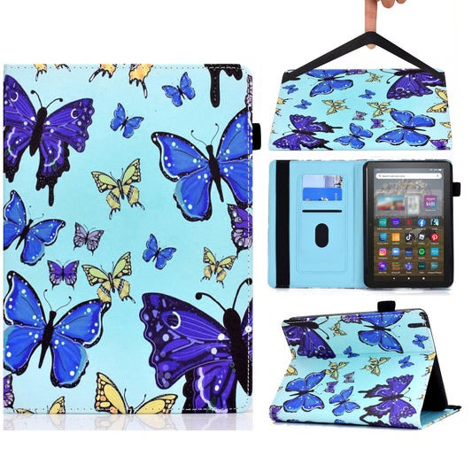 For Amazon Kindle 11th Gen (2022) PU Leather Book Style Flip Tablet Case Pattern Printing Card Holder Shockproof Cover with Elastic Band