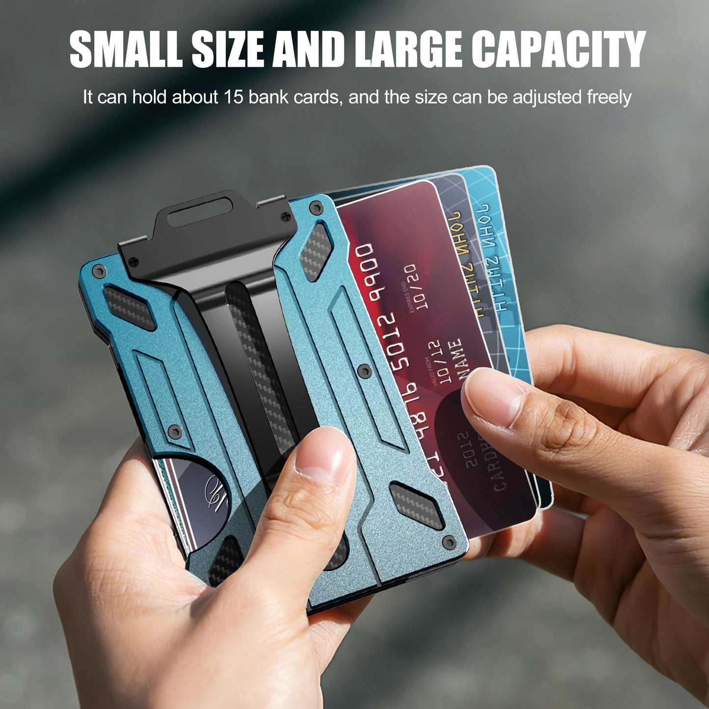 BIIGELL KB001 RFID Blocking Metal Card Holder Credit Card Storage Case with Money Clip