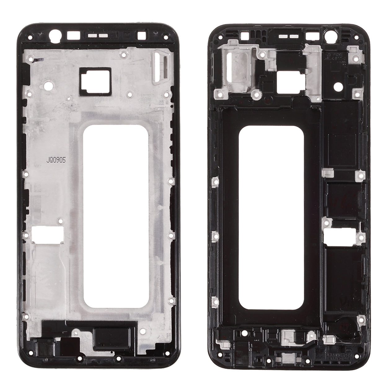 OEM Mobile Phone Replacement Parts Front Housing Frame Plate for Samsung Galaxy J6+ / J610 - Black