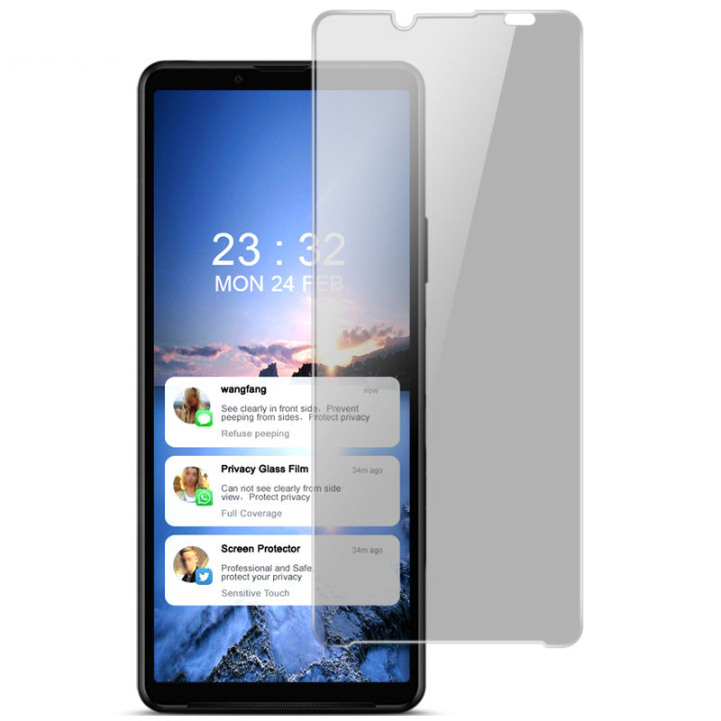 IMAK For Sony Xperia 10 IV 5G Anti-peep Clear AGC Tempered Glass Full Coverage Dustproof Screen Protector