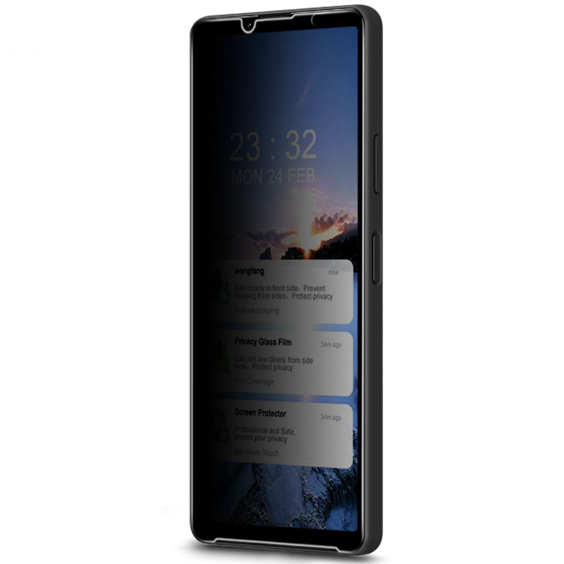 IMAK For Sony Xperia 10 IV 5G Anti-peep Clear AGC Tempered Glass Full Coverage Dustproof Screen Protector