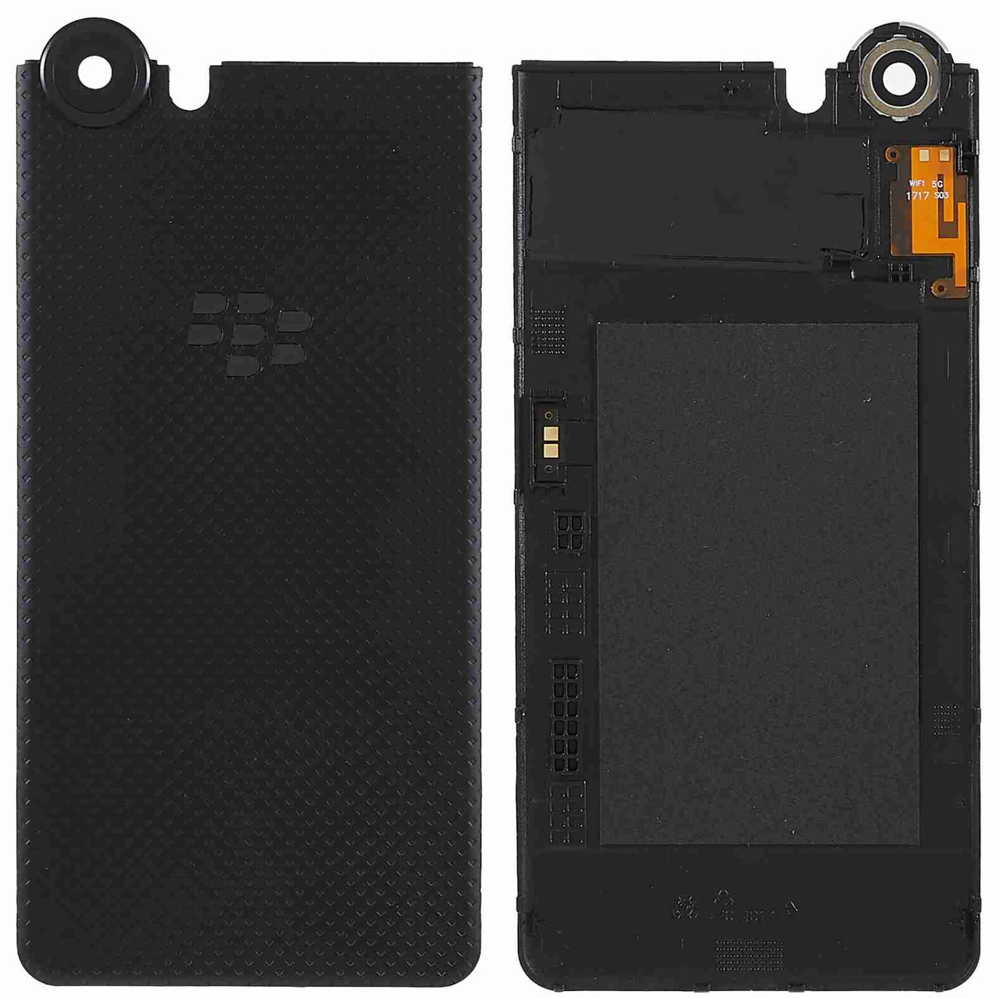 For BlackBerry Keyone OEM Battery Housing Cover Repair Part + Camera Lens Cover - Black