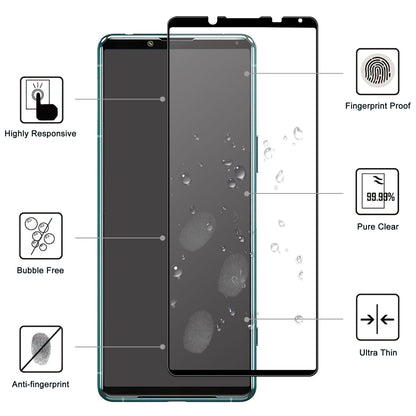 For Sony Xperia 5 IV Black Edge Tempered Glass Screen Protector Anti-explosion HD Clear Anti-Fingerprint Full Glue AGC Screen Film