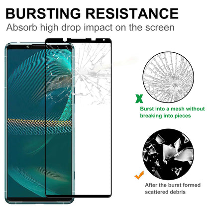 For Sony Xperia 5 IV Black Edge Tempered Glass Screen Protector Anti-explosion HD Clear Anti-Fingerprint Full Glue AGC Screen Film