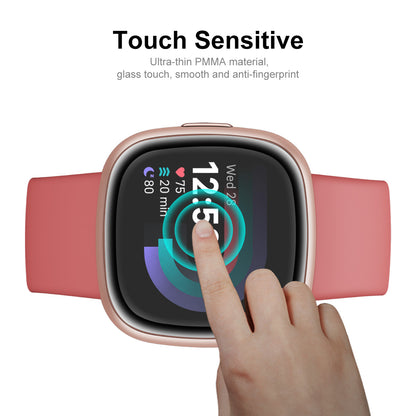 ENKAY HAT-PRINCE For Fitbit Versa 4 / Sense 2 Ultra Clear PMMA Screen Protector 3D Curved Soft PC Edge Full Cover Anti-scratch Watch Film