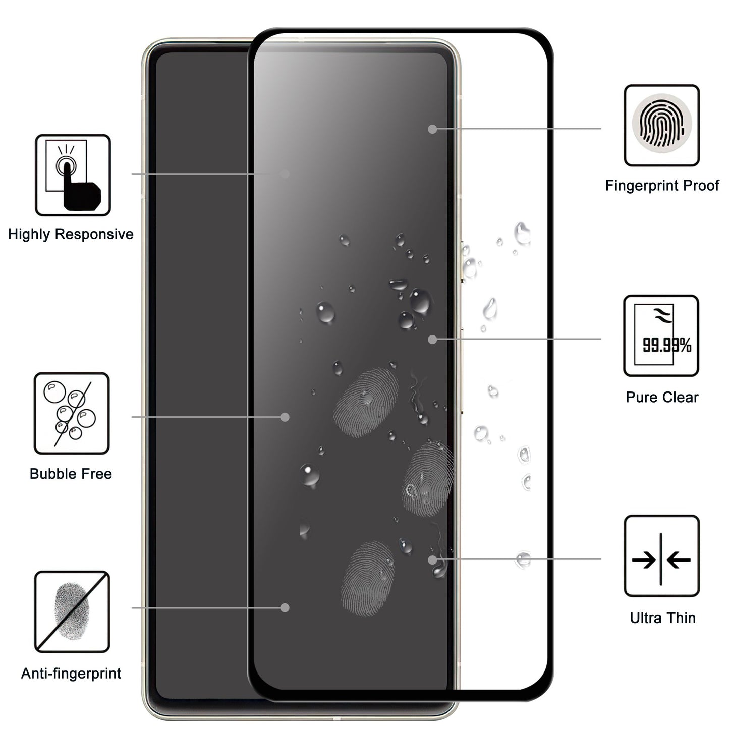 For Google Pixel 7 5G Anti-explosion AGC Glass Full Screen Protector HD Clear Full Glue Black Edge Tempered Glass Film