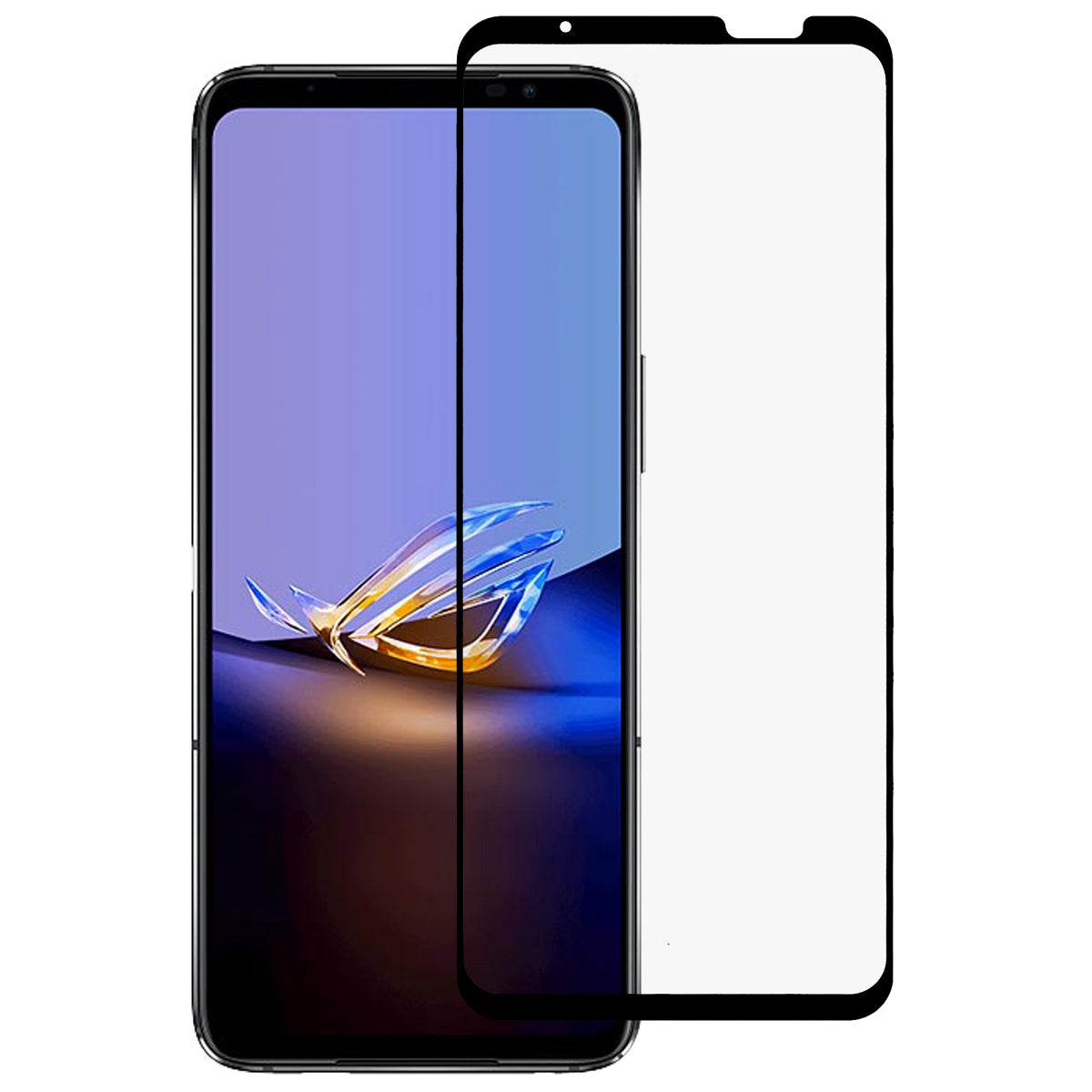 RURIHAI Secondary Hardening Screen Protector for Asus ROG Phone 6D 5G, 2.5D 0.26mm Full Glue Full Cover Anti-scratch High Aluminum-silicon Glass Film