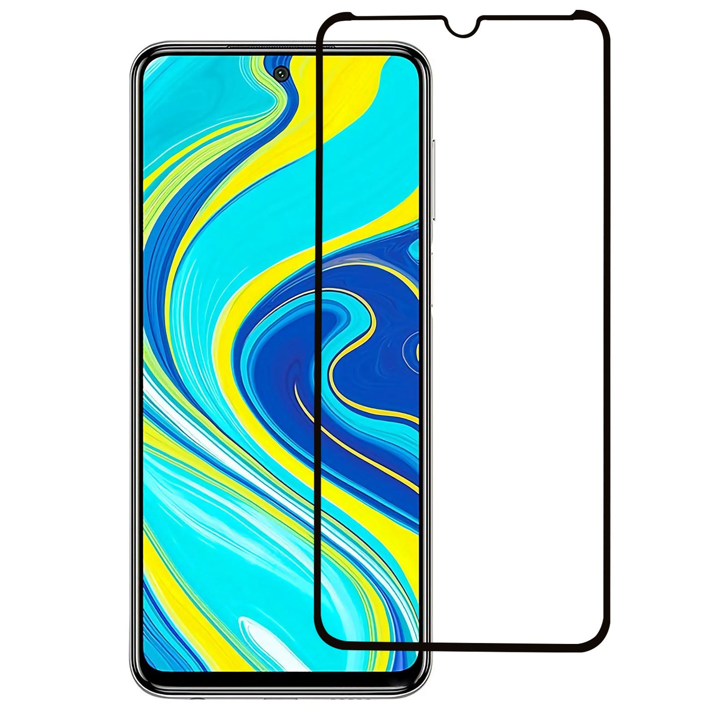 For Xiaomi Redmi Note 9 Pro Max / Note 9S 4G / Note 9 Pro 4G Silk Printing Full Covering 9D Tempered Glass Film Side Glue Anti-scratch Screen Protector