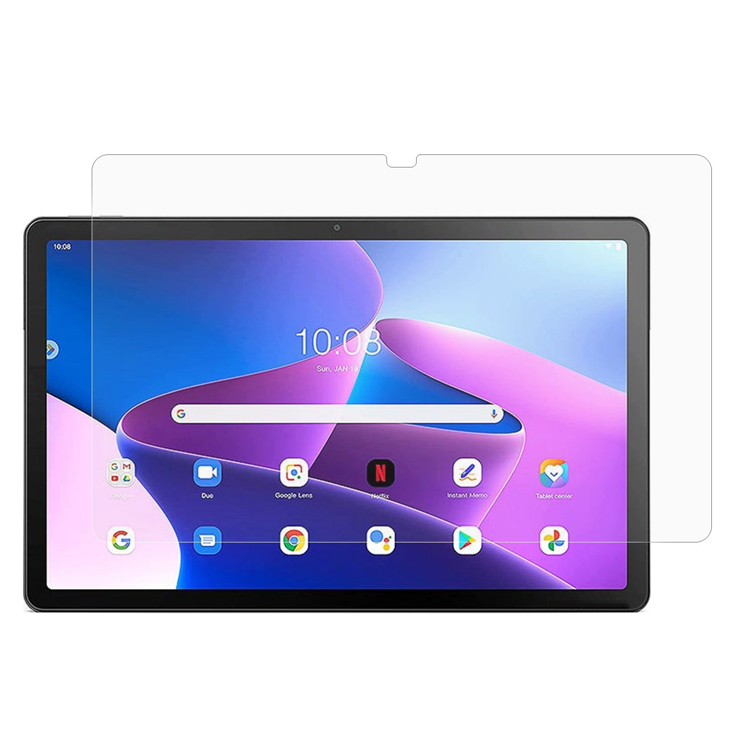 For Lenovo Tab M10 Plus (Gen 3) Arc Edge Screen Protector Anti-fingerprint HD Clear Full Cover Tempered Glass Film