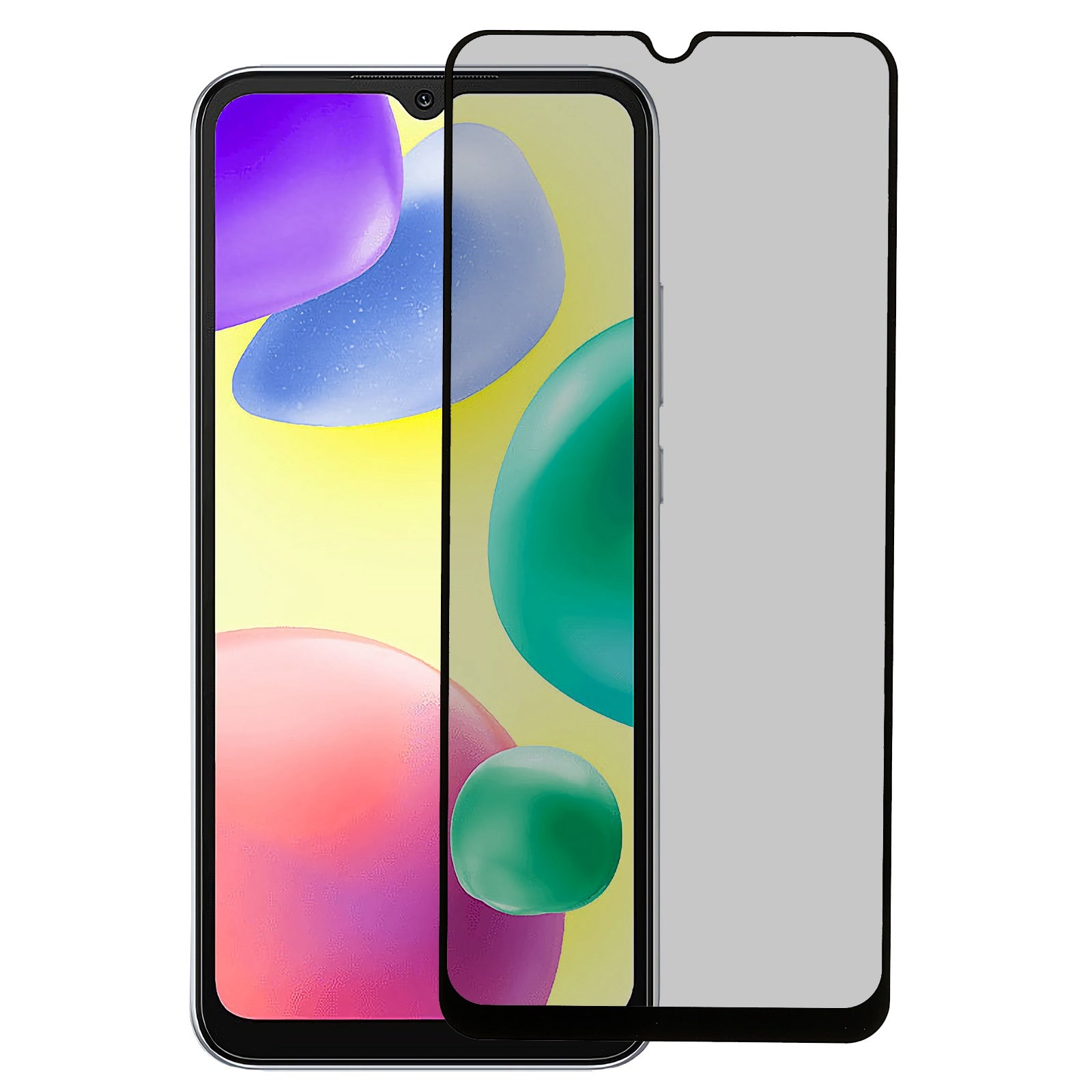 For Xiaomi Redmi 9A / 9C / 10A Privacy Screen Protector Black Edge Full Coverage Full Glue Anti-Spy Tempered Glass Silk Printing Film