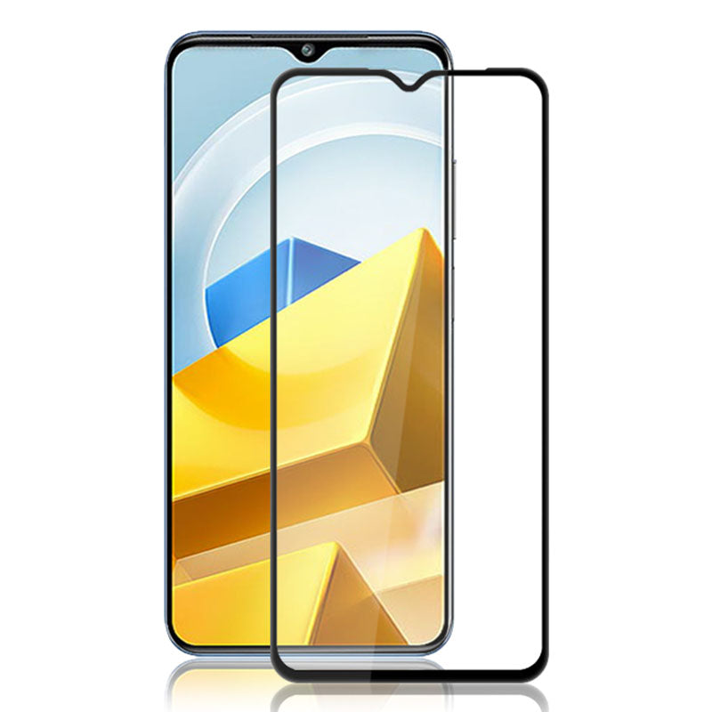 AMORUS For Xiaomi Poco M5 4G Sensitive Touch HD Silk Printing Full Glue Tempered Glass Film Secondary Hardening Anti-scratch Full Screen Protector