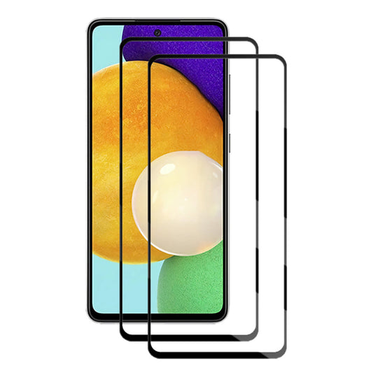 AMORUS 2Pcs / Set For Samsung Galaxy A54 5G Silk Printing Tempered Glass Film Ultra Clear Full Glue Secondary Hardening Scratch-resistant Full Screen Protector