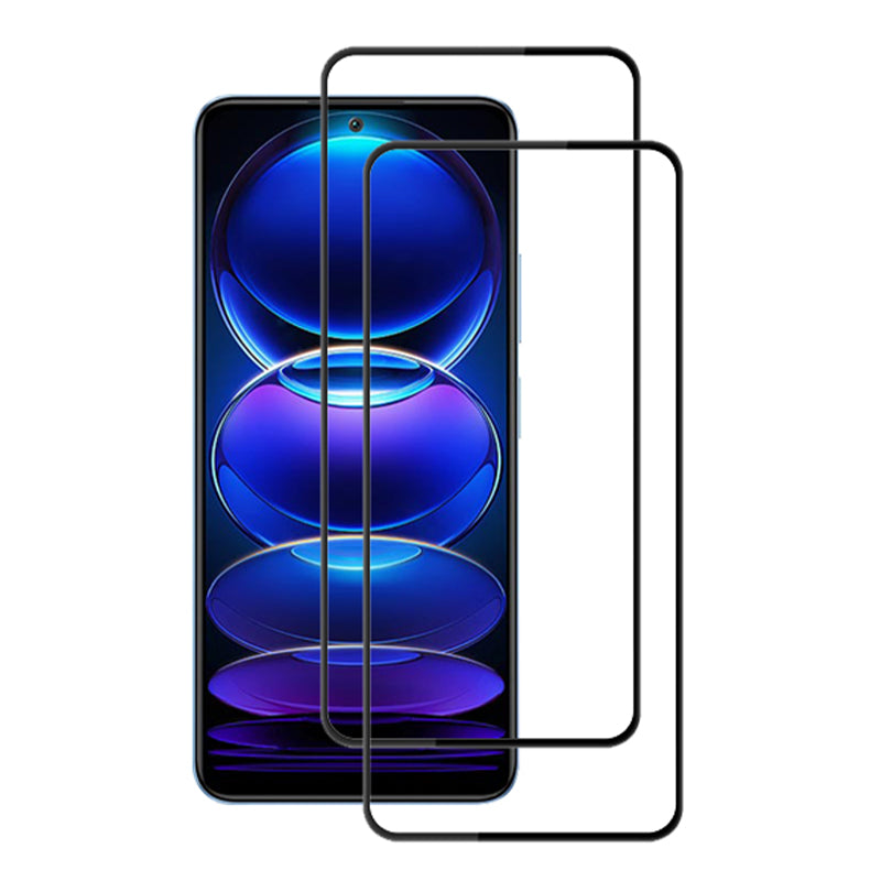 AMORUS 2Pcs / Set For Xiaomi Redmi Note 12 Pro 5G Anti-explosion Silk Printing Tempered Glass Film Ultra Clear Full Glue Secondary Hardening Anti-wear Full Screen Protector