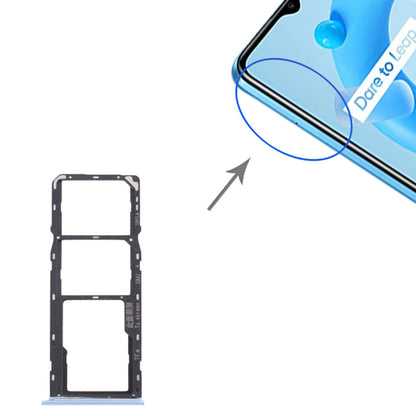 For Realme C11 (2021) RMX3231 Dual SIM Cards + Single TF Card Tray Holder Replacement (without Logo)