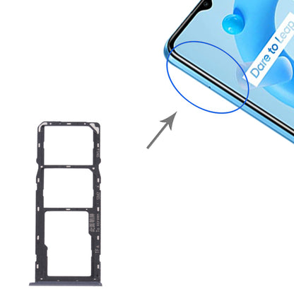 For Realme C11 (2021) RMX3231 Dual SIM Cards + Single TF Card Tray Holder Replacement (without Logo)