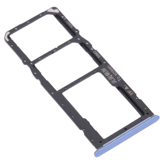 For Realme 7 5G RMX2111 Dual SIM Cards + Single TF Card Tray Holder Replacement (without Logo) - Blue