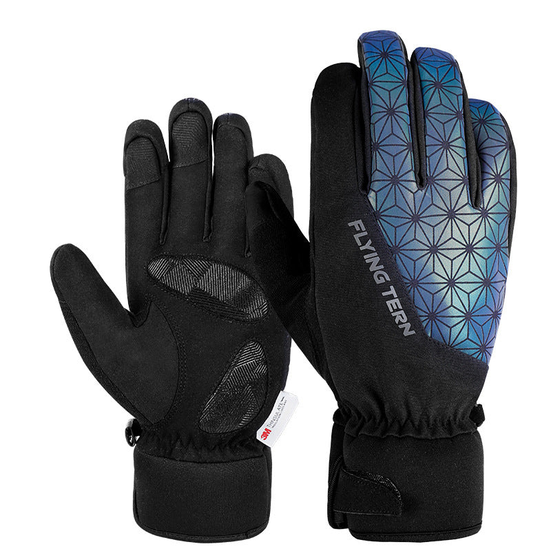 FLYINGTERN 1 Pair Autumn Winter Waterproof Windproof Cycling Gloves Outdoor Touch Screen Full Finger Warm Gloves