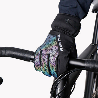 FLYINGTERN 1 Pair Autumn Winter Waterproof Windproof Cycling Gloves Outdoor Touch Screen Full Finger Warm Gloves