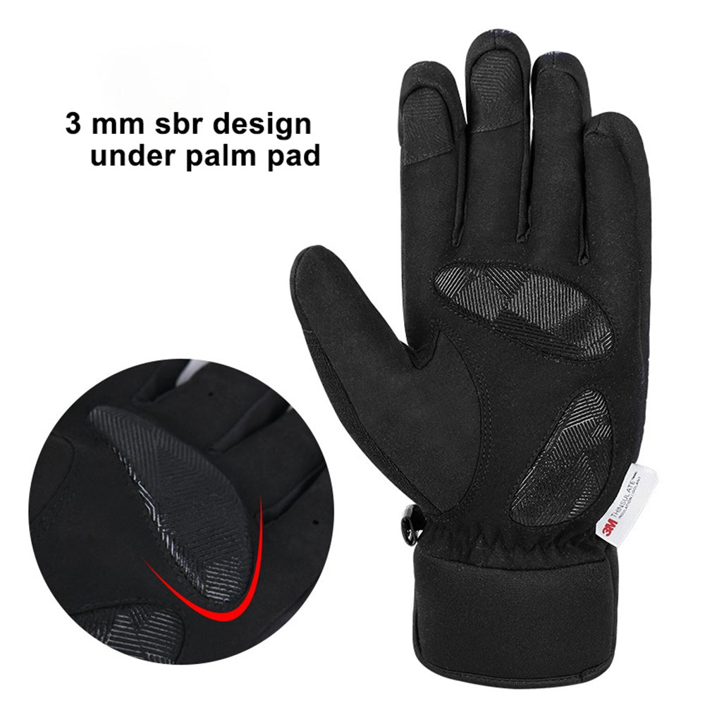 FLYINGTERN 1 Pair Autumn Winter Waterproof Windproof Cycling Gloves Outdoor Touch Screen Full Finger Warm Gloves