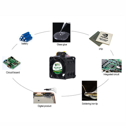 BEST BST-492 Fan 12V Mini Flow Cooling Fan for CUP Chip Circuit Board Glass Glue - US Plug