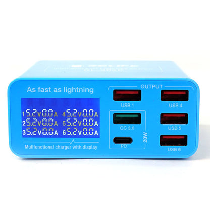 RELIFE RL-304P 6-Port Intelligent QC 3.0 PD Fast Charging Charger with Digital Display