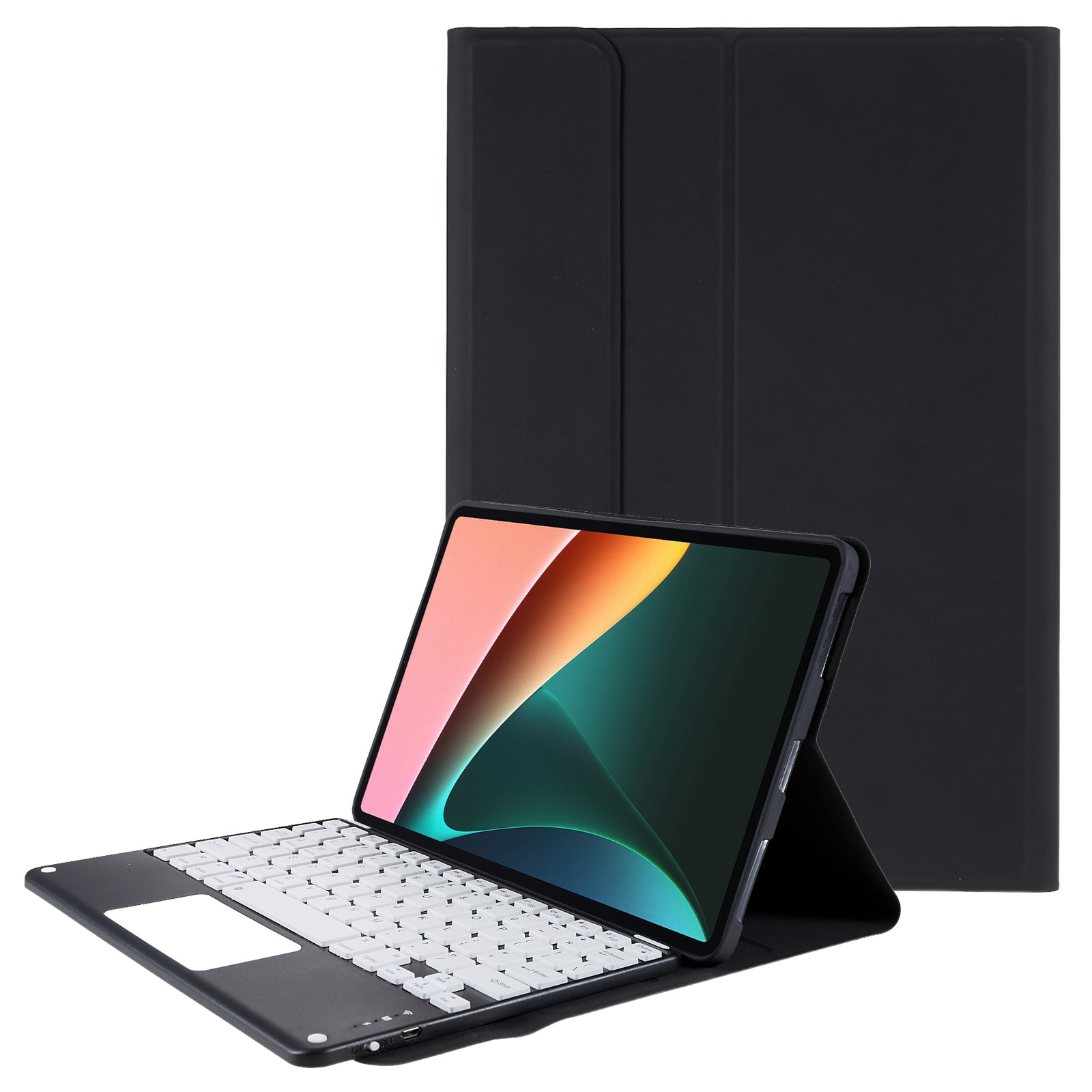 For Xiaomi Pad 5/5 Pro Square Cap Touchpad Wireless Bluetooth Keyboard + Stand Leather Tablet Case