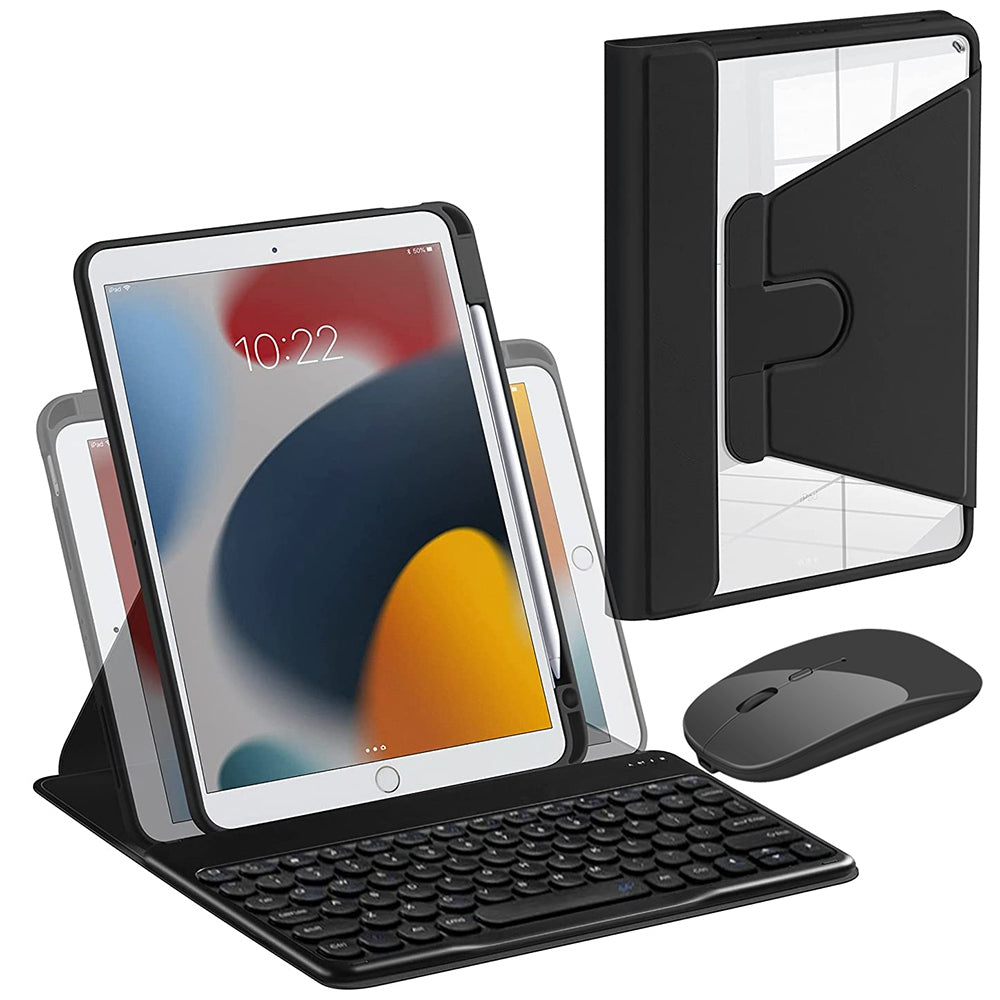 For iPad Pro 11-inch (2021)/(2020)/(2018)/Air (2022)/(2020) 360-Degree Rotatory PU Leather Bluetooth 3.0 Keyboard Shell Set with Dual-Mode Mouse