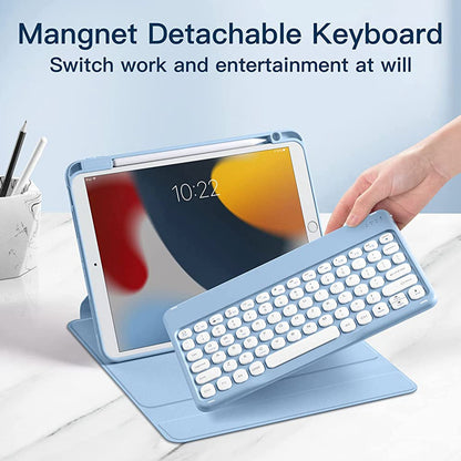 For iPad Pro 11-inch (2021)/(2020)/(2018)/Air (2022)/(2020) 360-Degree Rotatory PU Leather Bluetooth 3.0 Keyboard Shell Set with Dual-Mode Mouse