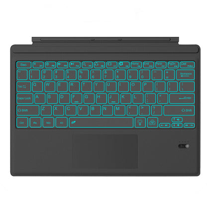 1089D for Microsoft Surface Pro 3 / 4 / 5 / 6 / 7 Colorful Backlight Laptop Magnetic Adsorption Bluetooth Wireless Keyboard with Touchpad