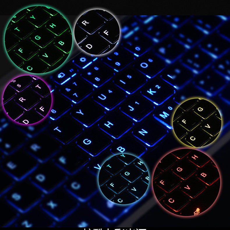 1089D for Microsoft Surface Pro 3 / 4 / 5 / 6 / 7 Colorful Backlight Laptop Magnetic Adsorption Bluetooth Wireless Keyboard with Touchpad