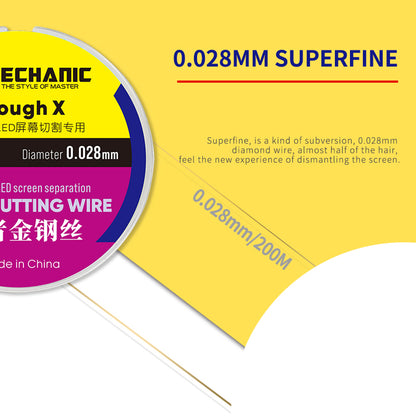 Diamante Wire for Mobile Phone LCD Screen Separation, Size: 0.028mm x 200m