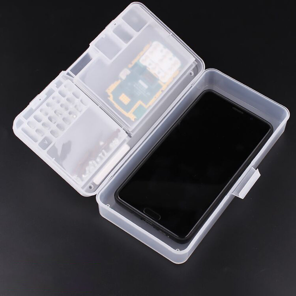 W203 Double Layer Mobile Phone Repair Storage Box for IC Parts Smartphone Opening Tools Collector