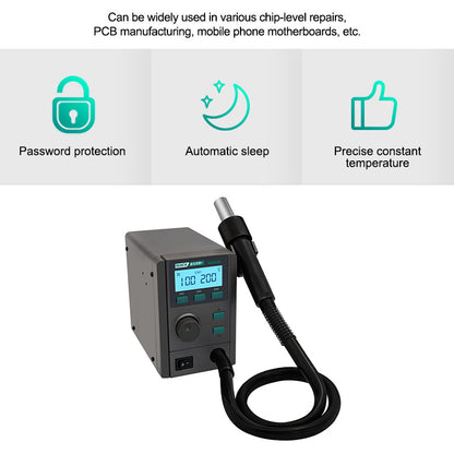 QUICK 859D+ 220V Hot Air Gun Rework Soldering Station with LCD Display for Motherboard BGA SMD PCB IC Maintenance