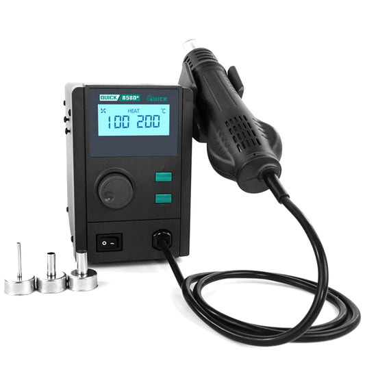 QUICK 858D+ 110V Hot Air Soldering Station with LCD Digital Display Heat Air Gun Welding BGA SMD Rework Station