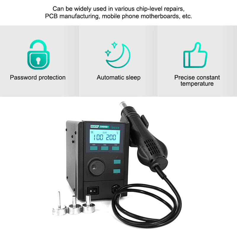 QUICK 2008D+ Upgrade 110V Hot Air Desoldering Station for BGA Reballing SMD Phone motherboard Repair Tools