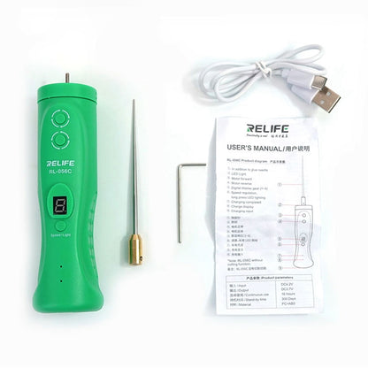 RELIFE RL-056C Electric Glue Remover for Mobile Phone Touch Screen Smart Repair Handle Tool Anti-Skid Glue Removal Machine with 6 Gear Adjustable/LED Light