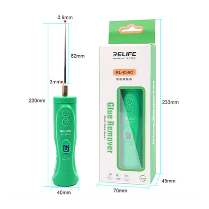 RELIFE RL-056C Electric Glue Remover for Mobile Phone Touch Screen Smart Repair Handle Tool Anti-Skid Glue Removal Machine with 6 Gear Adjustable/LED Light