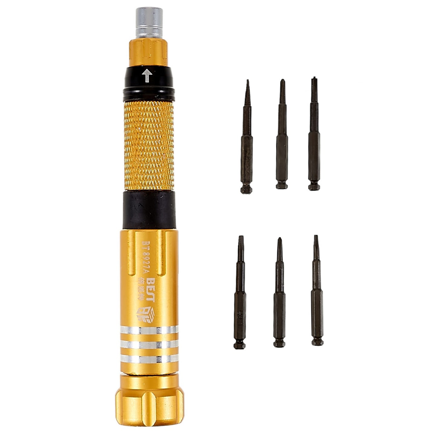 BEST BST-8927 6 in 1 Screwdriver Set Handheld Anti-slip Screwdriver Repair Tool Kit with Bits