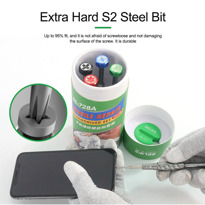 RELIFE RL-728A Strong Magnetic Absorption Screwdriver Kit for Mobile Phone Repair