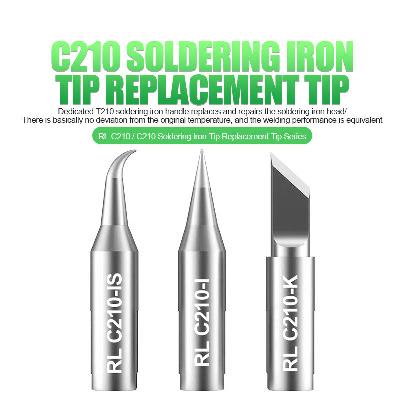 RELIFE RL-C210 Series Soldering Iron Tips Welding Head Replacement