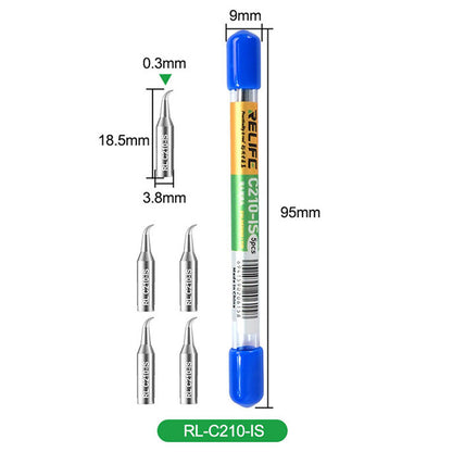 RELIFE RL-C210 Series Soldering Iron Tips Welding Head Replacement