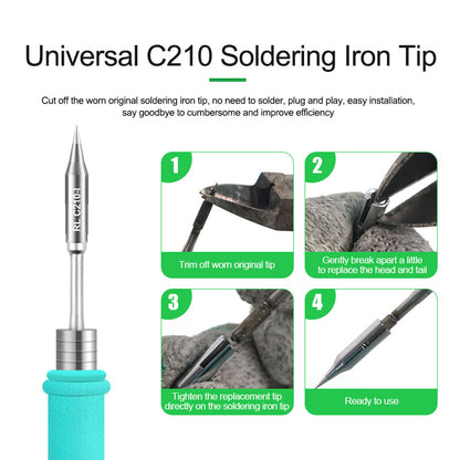 RELIFE RL-C210 Series Soldering Iron Tips Welding Head Replacement