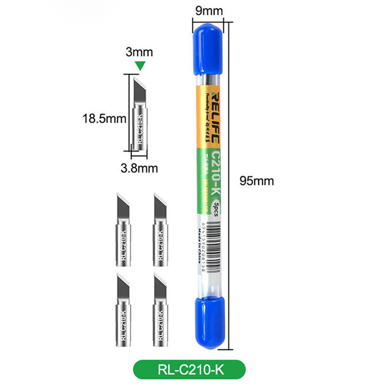 RELIFE RL-C210 Series Soldering Iron Tips Welding Head Replacement